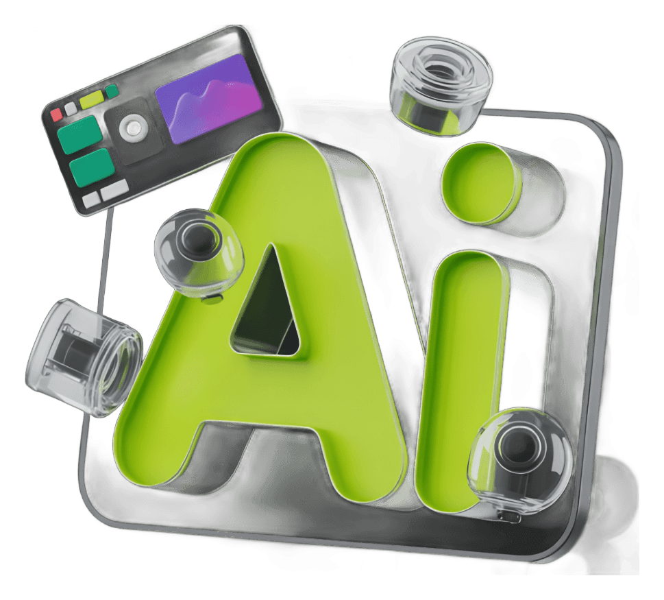 3D-иконка Ai — символ автоматизаций МигКлик